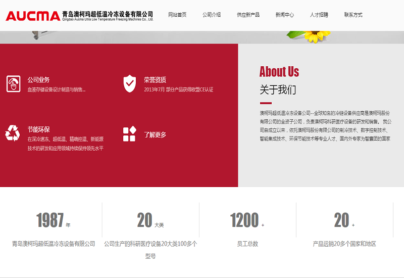 澳柯瑪集團網站建設